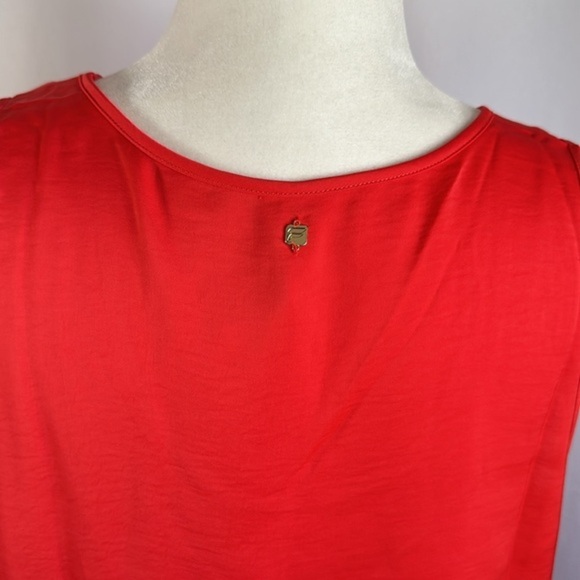 Fabletics Strawberry Red Ecosatin Loose Fit Tank Top - Picture 5 of 11